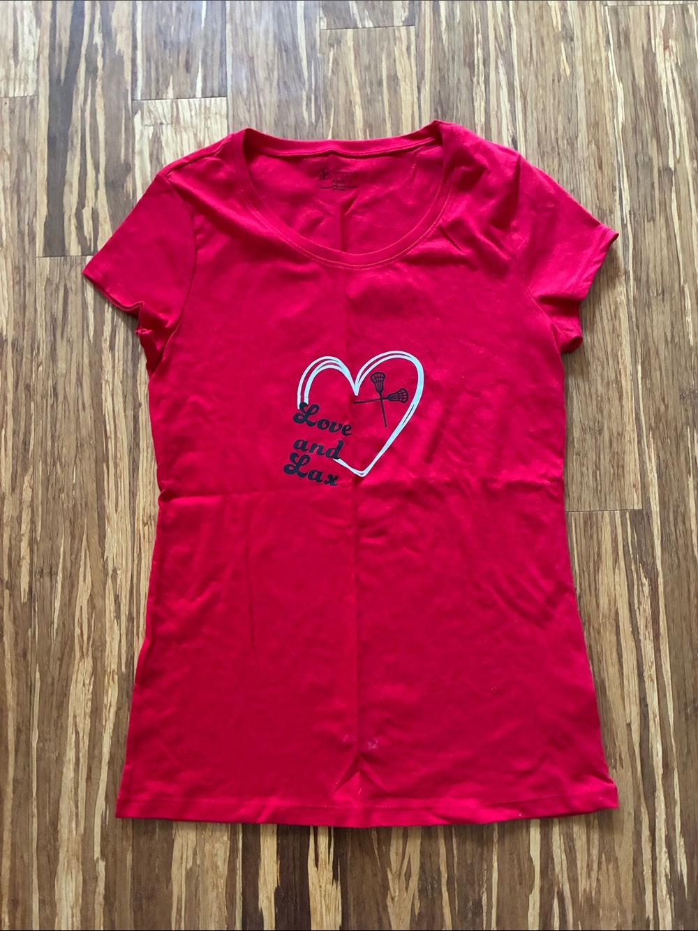 Red 'Love and Lax' Lacrosse Graphic Tee